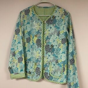 REVERSABLE casual jacket, L, Loop front closures